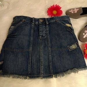 Polo ralph Lauren jean flat frayed denium skirt